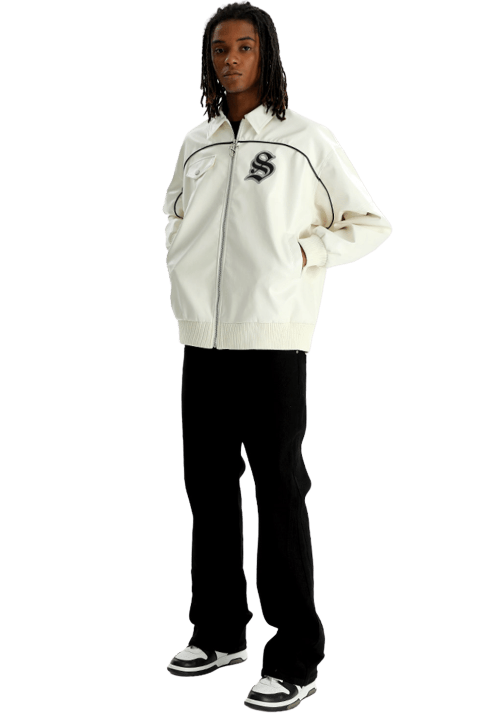 NESA Embroidered Faux Leather Jacket - PSYLOS 1, NESA Embroidered Faux Leather Jacket, Jacket, Small Town Kid, PSYLOS 1