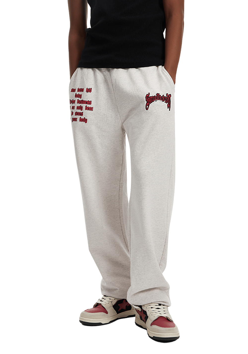 Logo Curved Print Sweatpants - PSYLOS 1, Logo Curved Print Sweatpants, Pants, Small Town Kid, PSYLOS 1