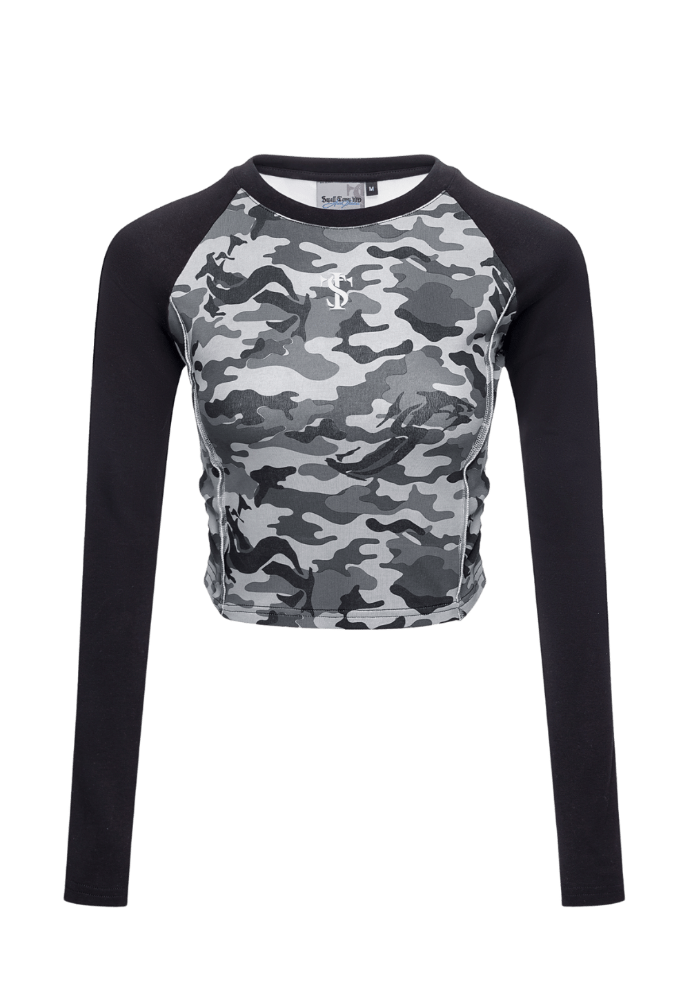 Camouflage Crop Top Long Sleeve Shirt - PSYLOS 1, Camouflage Crop Top Long Sleeve Shirt, T-Shirt, Small Town Kid, PSYLOS 1