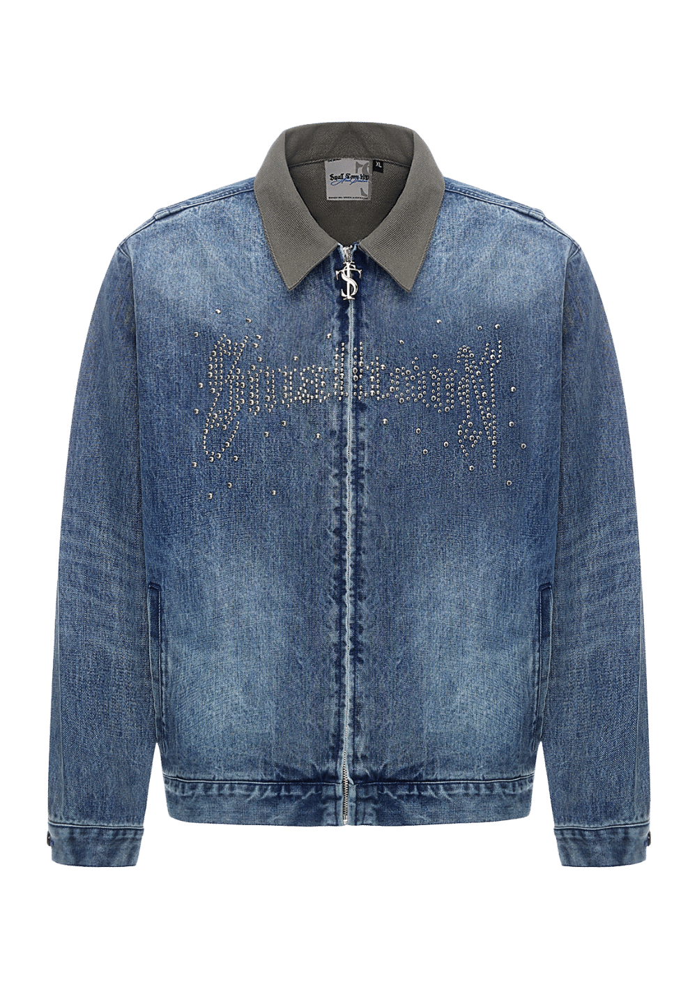 Studded Washed Denim Jacket - PSYLOS 1, Studded Washed Denim Jacket, Jacket, Small Town Kid, PSYLOS 1